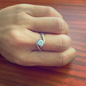 White gold CZ ring